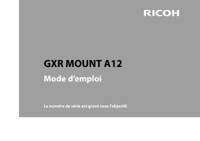 Ricoh GXR Mount A12 Mounting Unit User Manual - cover page