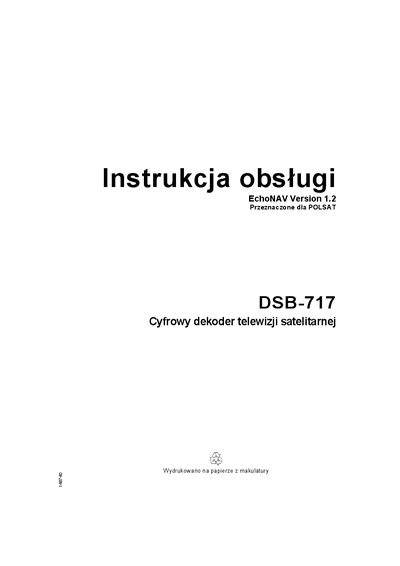 EchoStar DSB-717 Satellite TV Decoder User Manual - cover page