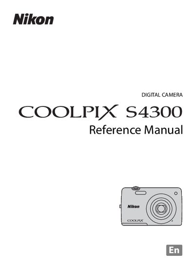 Nikon COOLPIX S4300 Digital Camera Reference Manual - cover page