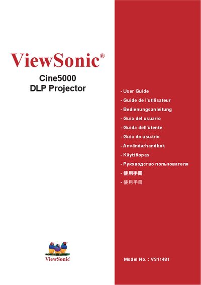 ViewSonic Cine5000 DLP Projector User Guide