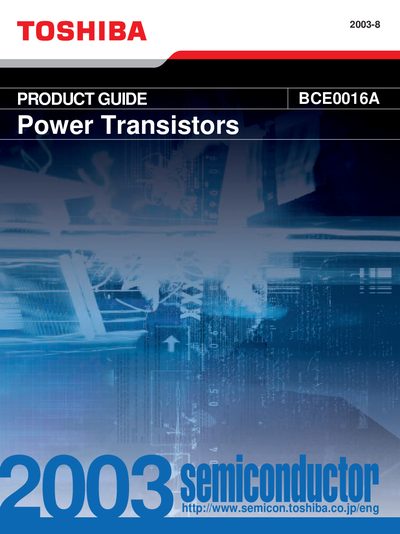 Toshiba BCE0016A Power Transistors Product Guide - cover page