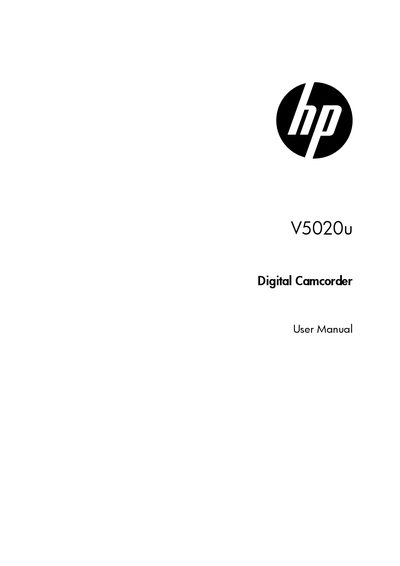 HP V5020u Digital Camcorder User Manual - cover page