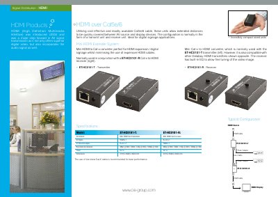 CIE Group ET-HC0101-T / ET-HC0101-R HDMI over Cat5e/6 User Manual - cover page