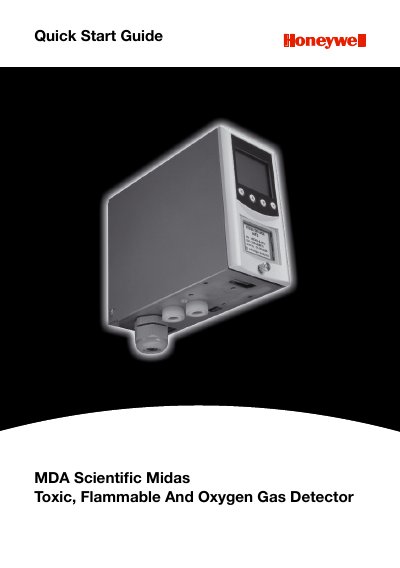 Honeywell Midas Gas Detector Quick Start Guide - cover page