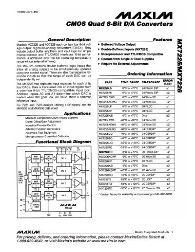 Maxim MX7225/MX7226 Datasheet - cover page