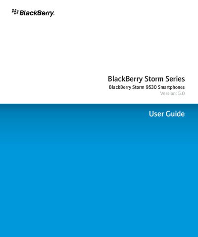 BlackBerry Storm 9530 User Guide - cover page