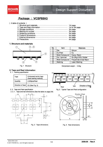 ROHM VCSP85H3 Design Support Document - cover page