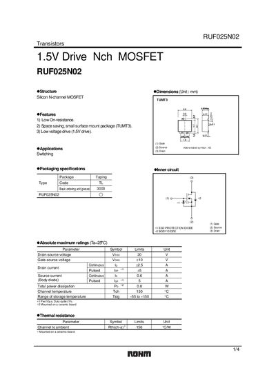 ROHM RUF025N02 Manual - cover page