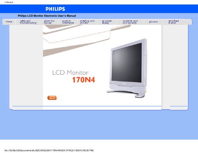 Philips 170N4 LCD Monitor User Manual - cover page