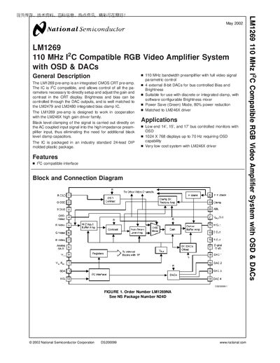 National Semiconductor LM1269 Datasheet - cover page