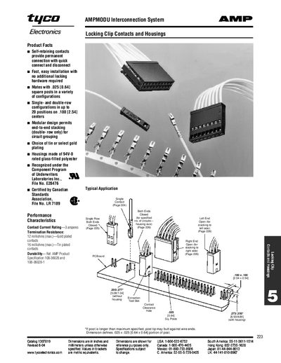 Tyco AMPMODU Interconnection System Product Leaflet - cover page