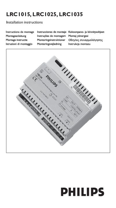 Philips LRC1015 LRC1025 LRC1035 Installation Manual - cover page