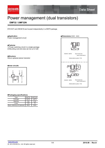 ROHM EMF32 / UMF32N Datasheet - cover page