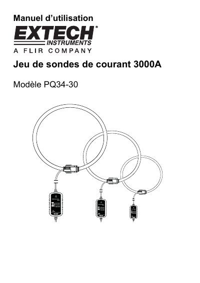 Extech PQ34-30 3000A Current Probe Set User Manual
