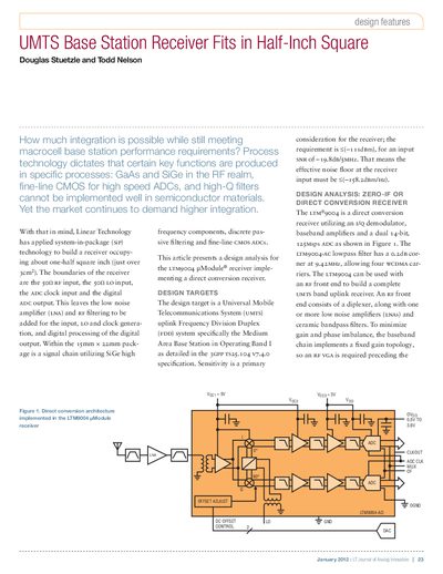 Linear Technology LTM9004 UMTS Receiver Application Note