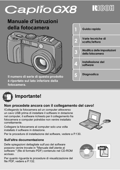 Ricoh Caplio GX8 User Guide - cover page