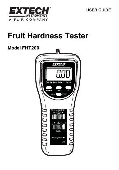 Extech FHT200 Fruit Hardness Tester User Guide