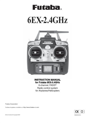 Futaba 6EX-2.4GHz 6-Channel Radio Control System Instruction Manual - cover page