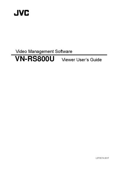 JVC VN-RS800U Viewer User Manual - cover page