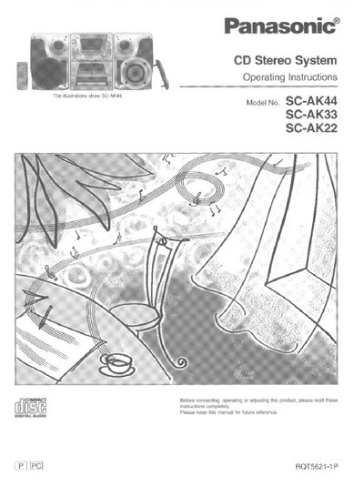 Panasonic SC-AK44/33/22 CD Stereo System Operating Instructions - cover page