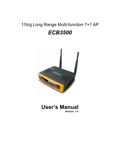 11b/g ECB3500 User's Manual - cover page