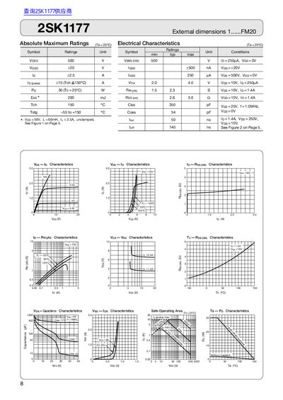 FUJI 2SK1177 Datasheet - cover page