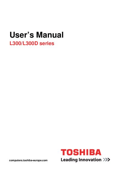 Toshiba L300/L300D Series Portable PC User Manual - cover page