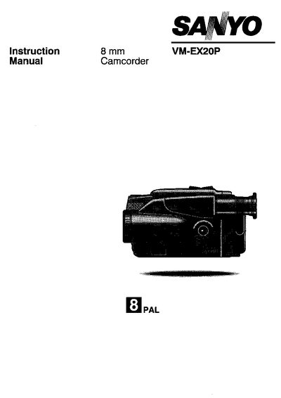 Sanyo VM-EX20P Camcorder User Manual - cover page