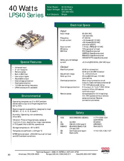 ASTEC LPS40 Series Handbook - cover page