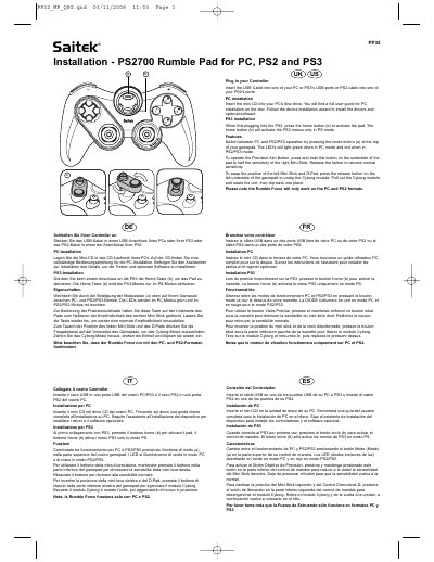 ps2700 rumble pad manual - cover page