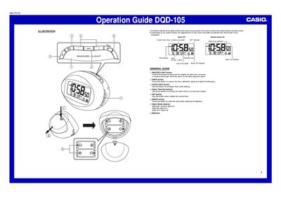 Casio DQD-105 Operation Guide - cover page