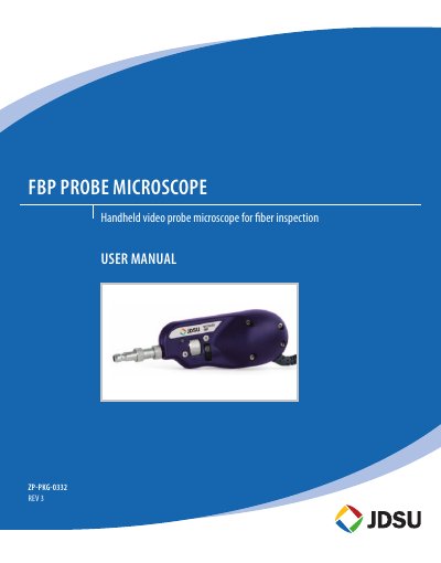 JDSU FBP Probe Microscope User Manual - cover page