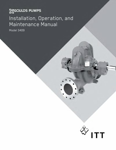 ITT Model 3409 Pump Installation Operation and Maintenance Manual - cover page