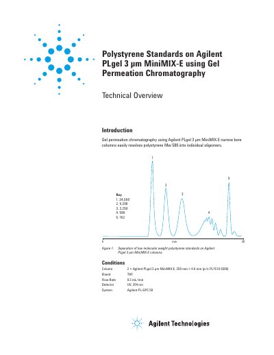 Agilent PLgel 3 µm MiniMIX-E Columns Technical Overview - cover page