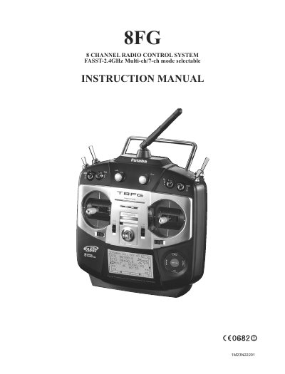 Futaba 8FG 8-Channel Radio Control System Instruction Manual - cover page