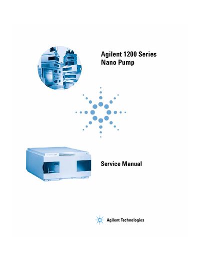 Agilent 1200 Series Nano Pump Service Manual - cover page
