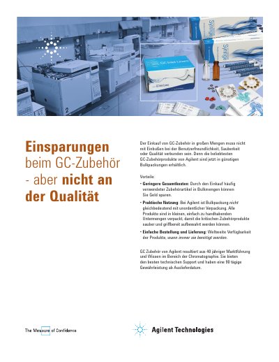 Agilent Bulk GC Supplies Brochure
