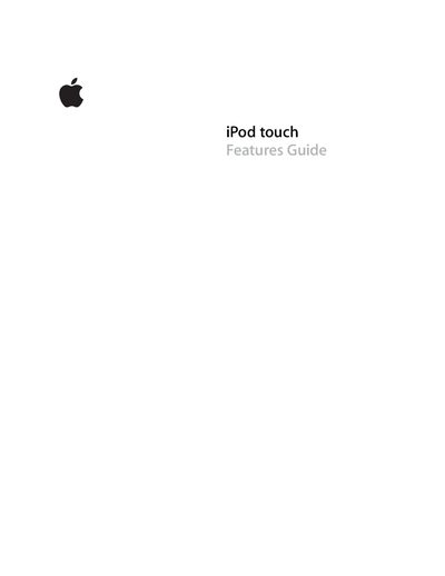 Apple iPod touch User Guide - cover page