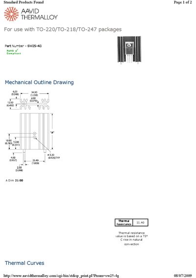 Aavid SW25-4G Datasheet - cover page