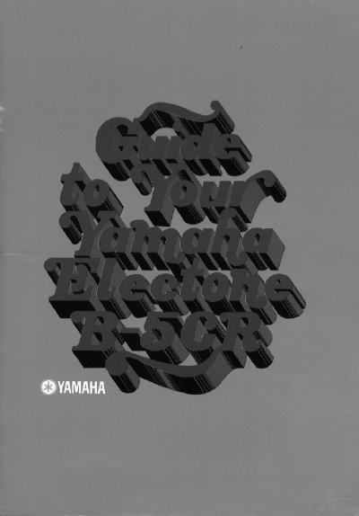 Yamaha Electone B-5CR Owner's Manual - cover page