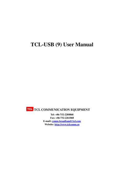 TCL TCL-USB (9) User Manual