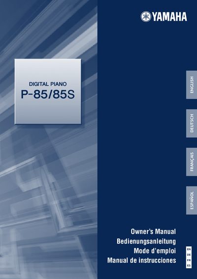 Yamaha P-85/P-85S User Manual - cover page