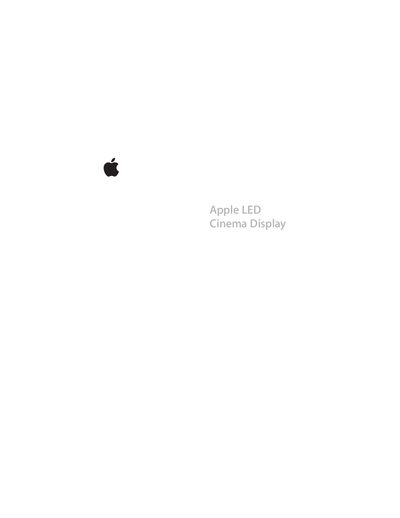 Apple LED Cinema Display User Guide - cover page