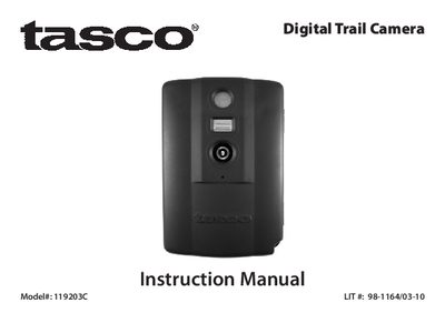 Tasco 119203C Digital Trail Camera Instruction Manual - cover page