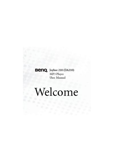 BenQ Joybee 210 (DA210) MP3 Player User Manual