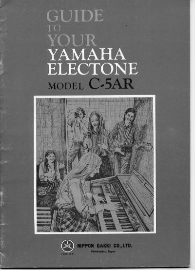 Yamaha C-5AR Electone Playing Guide - cover page