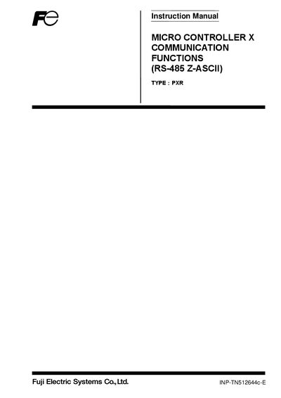 Fuji Electric PXR Communication Instruction Manual - cover page
