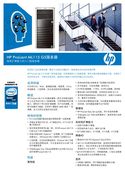 HP ProLiant ML115 G5 Server User Manual - cover page