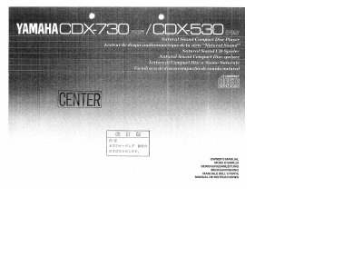 Yamaha CDX-730/CDX-530 Compact Disc Player Owner's Manual - cover page