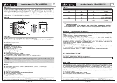 FrSky RX4R Telemetry Receiver User Manual